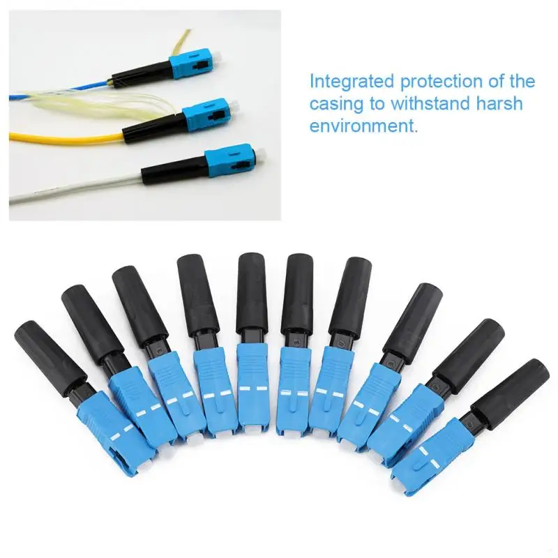 100PCS SC Fiber Fast Connector UPC Single-mode Optic Fiber Connector SC UPC Quick Connector FTTH Fiber