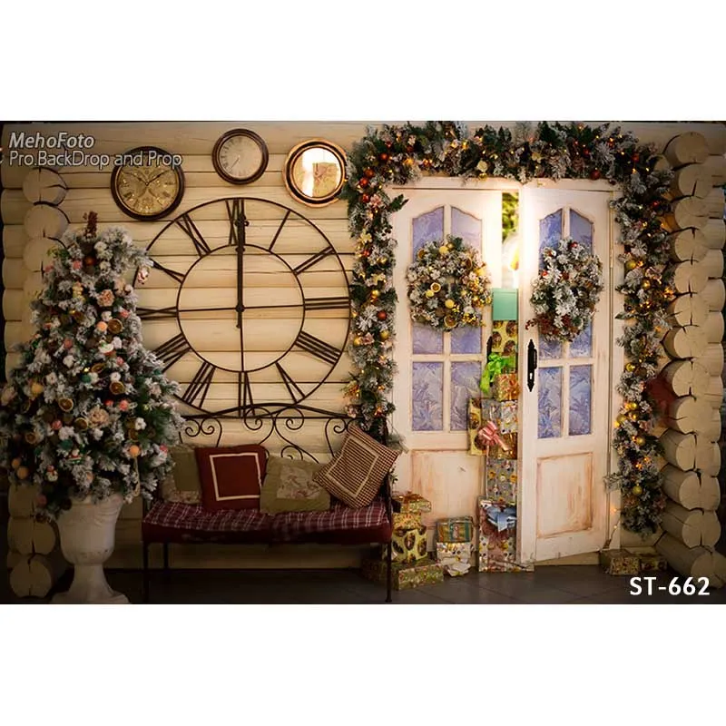 

Christmas Background Vinyl Photography Backdrops Computer Printed Christmas tree and Gift box for Photo Studio ST-662