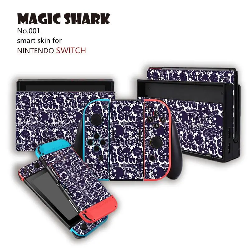 Magic Shark Console Cover For Skull Graffiti Nintend Switch Skin Full Stickers Film Controller Protective NS | Мобильные телефоны и
