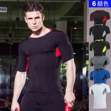 Мужские футболки для кроссфита фитнес быстросохнущие упражнения рубашки тренировочные компрессионные эластичные летние для похудения мужские топы футболки SP-046