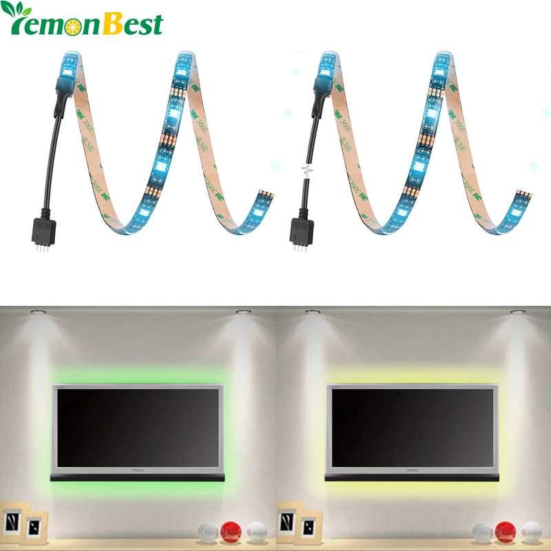 LemonBest 50cm RGB USB 15 LED TV Backlighting Lights Home Theater