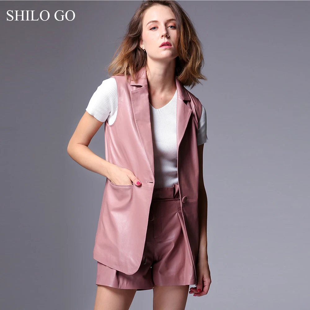 SHILO GO Leather Sets Womens Autumn Fashion sheepskin genuine Leather
