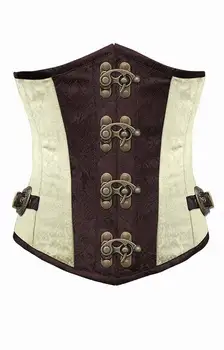 

Women Sexy Bride Corset Lady Beautiful Brocade Steel Boned Underbust Corset with Clasp