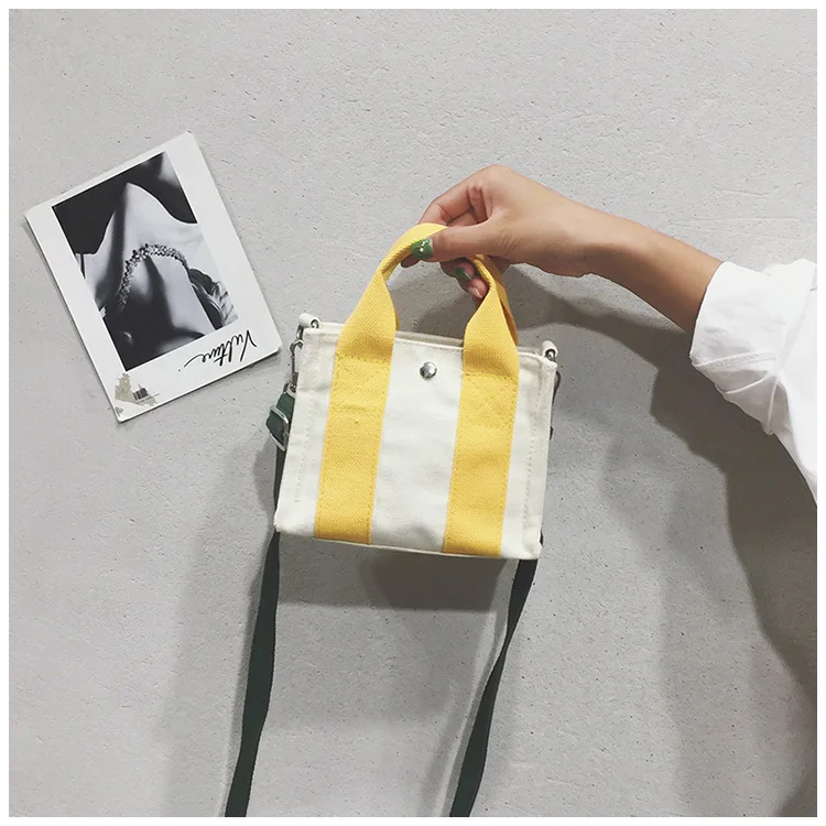 Модная Новая женская парусиновая мини-сумка на одно плечо, Женская молодежная сумка для отдыха контрастного цвета, поясная сумка - Цвет: 05 Yellow