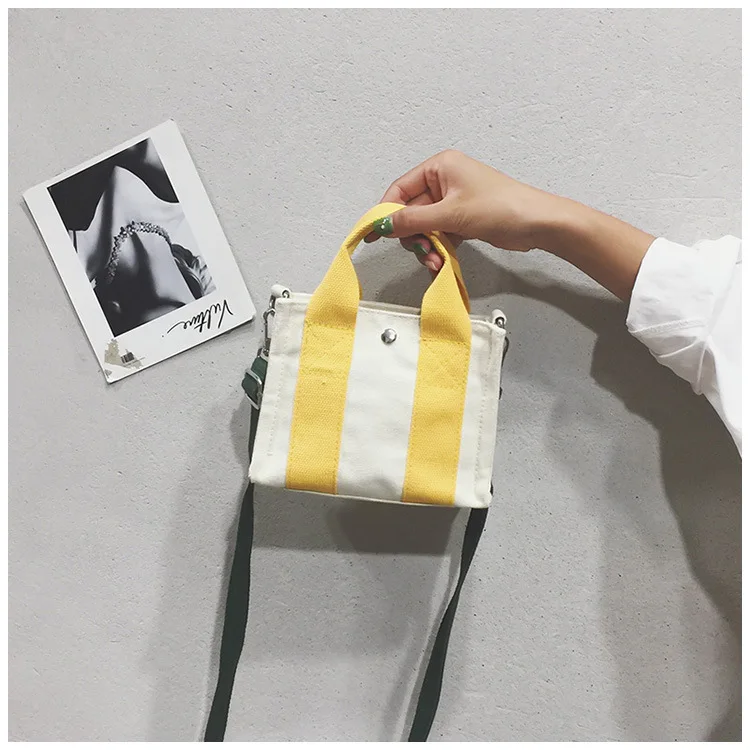 05 Yellow Модная Новая женская парусиновая мини-сумка на одно плечо, Женская молодежная сумка для отдыха контрастного цвета, поясная сумка - Цвет: 05 Yellow