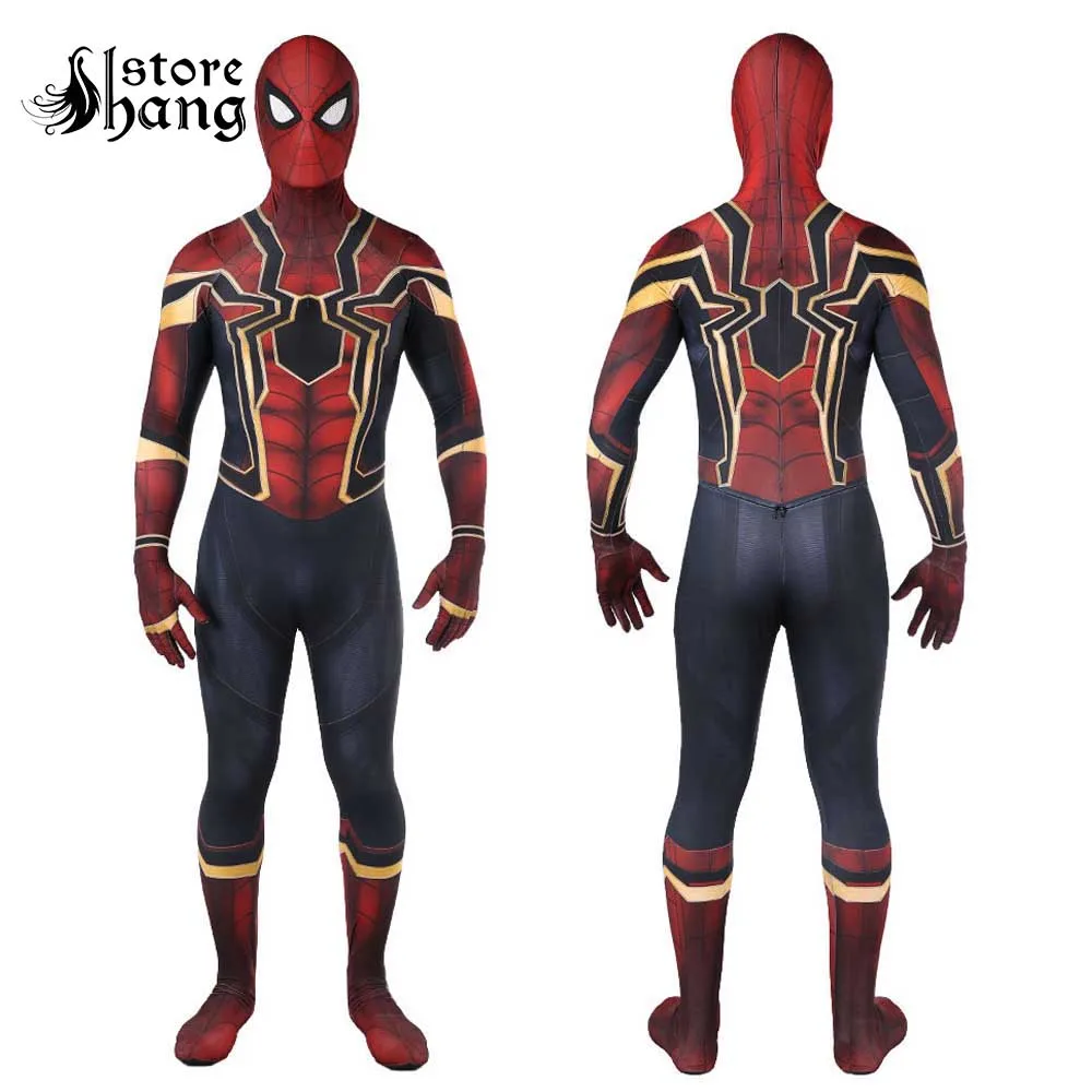 2018 New Spiderman Costume Kids Adult Avenger Infinity War Tom Holland Iron Spider Man Cosplay Costume 3D Print Spandex Zentai 2018 New Spiderman Costume Kids Adult Avenger Infinity War Tom Holland Iron Spider Man Cosplay Costume 3D Print Spandex Zentai