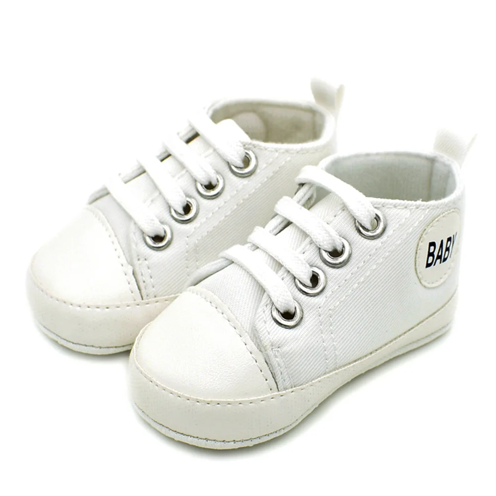 Т-образным парусиновая обувь для мальчиков и девочек для новорожденных спортивные кроссовки младенческой малыша первый ходунки мягкая подошва против скольжения кроватки обувь 0-18 м D2