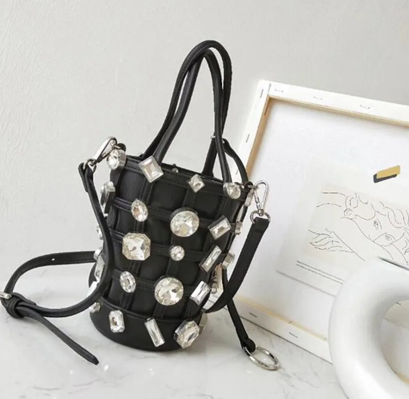 

Luxury Brand Ladies Shoulder Bag Women's Handbag Bucket Bag PU Leather Mini Top handle diamond Bag Party Wedding Crossbody Bags