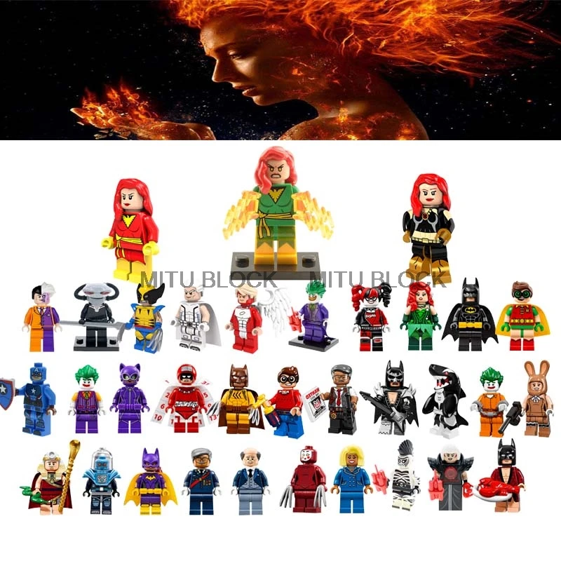 

Marvel Wolverine Legoing Jean Grey Summers Action Figures Robin Deadpool X-Men Super Hero Legoinglys Building Blocks Toys