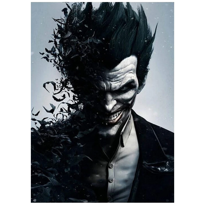 

Black Joker man painting 5d diy diamond mosaic Full square round resin drill mosaic pattern of rhinestones embroidery art JS4914