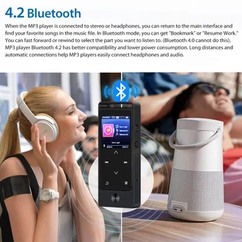 

Mini Original touch button HIFI MP3 music player with Bluetooth 4.0 BENJIE sound quality high quality player support TF card FM