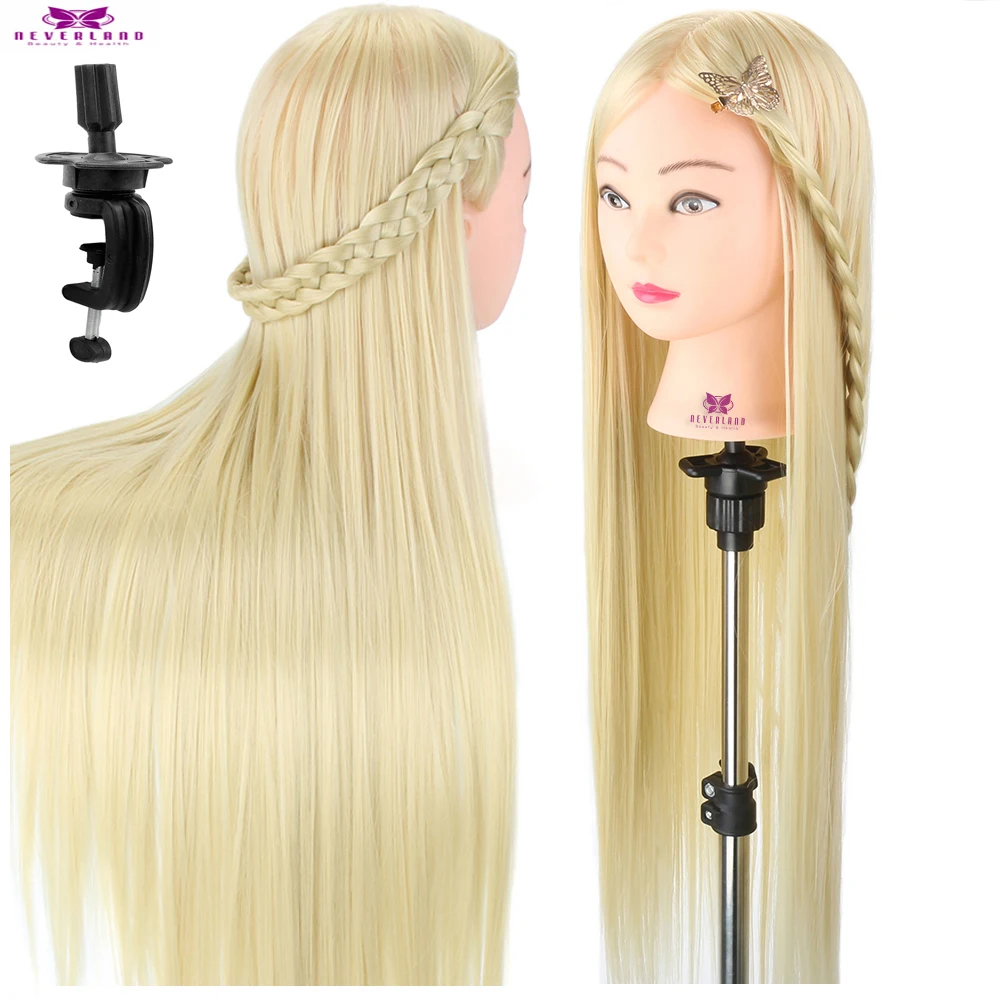 30'' White Long Hair Cosmetology Training Mannequin Head For Hairstyles