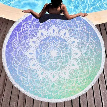 

Summer Gradient Mandala Round Beach Towel For Adult Microfiber Boho Bath Towels Picnic Beach Mat Toalla Playa Serviette De Plage