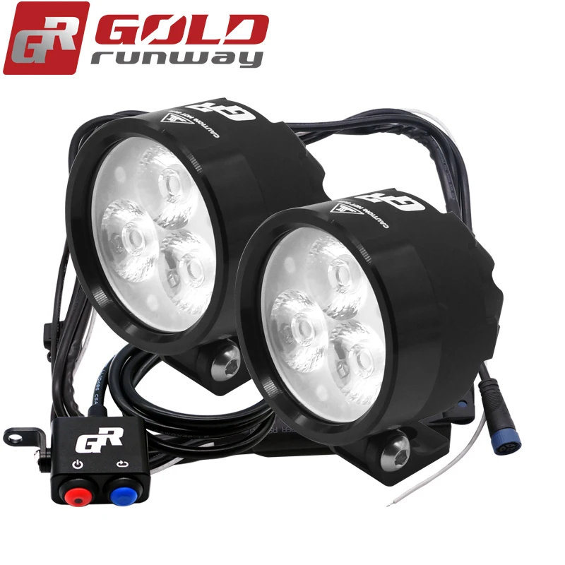 

2PCS GOLDRUNWAY EXP3 12V 18W Motorcycle XP-G3 LED Headlight 2400LM led DRL Fog Spot Light Lamp Angle