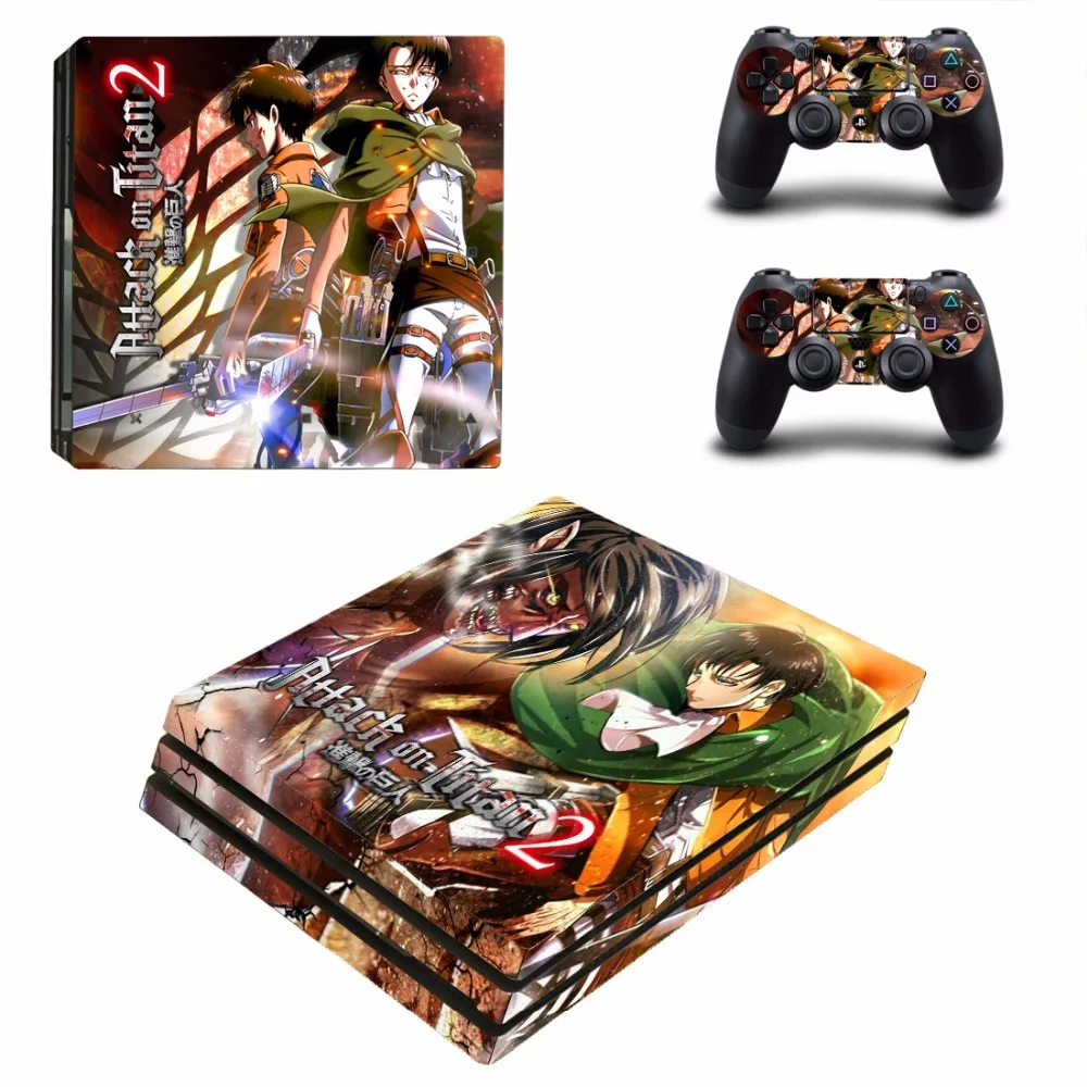 Anime Attack On Titan 2 PS4 Pro Skin Sticker Decal For Sony PS4 PlayStation 4 Console and 2 Controllers PS4 Pro Skins Stickers