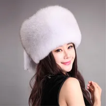 Шапка из меха лисы Женская зимняя меховая шапка мужская и женская зимняя в этническом стиле, защита ушей, Баотоу, Кожаная шапка