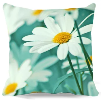 

Sky blue Chrysanthemum Square 16 18 19 inches wholesale red yellow classic cotton decorative cushion covers for sofa car office