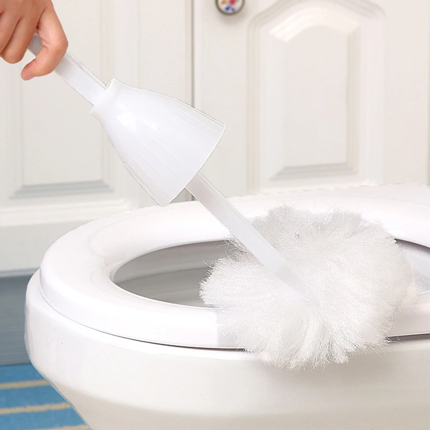Toilet Brush Squeezable Water Cleaner Bathroom Long Handle Soft Fur
