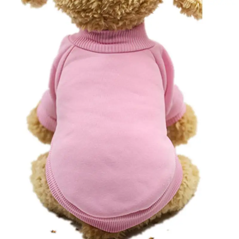 Hot Sale Autumn Winter Warm Dog Clothes Soft Cotton Solid Color Puppy Hoodie Sweaters for Small Dogs Pet Coat XS-XXL