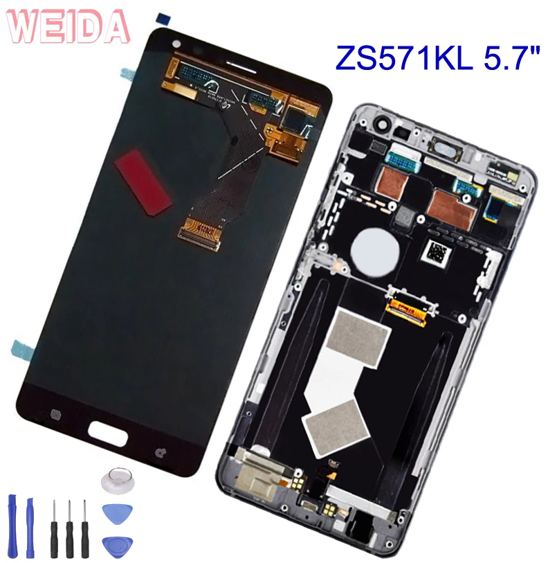 

WEIDA For ASUS Zenfone AR ZS571KL V570KL Original LCD Display Touch Screen Assembly With Frame Replacement Parts Black 5.7"