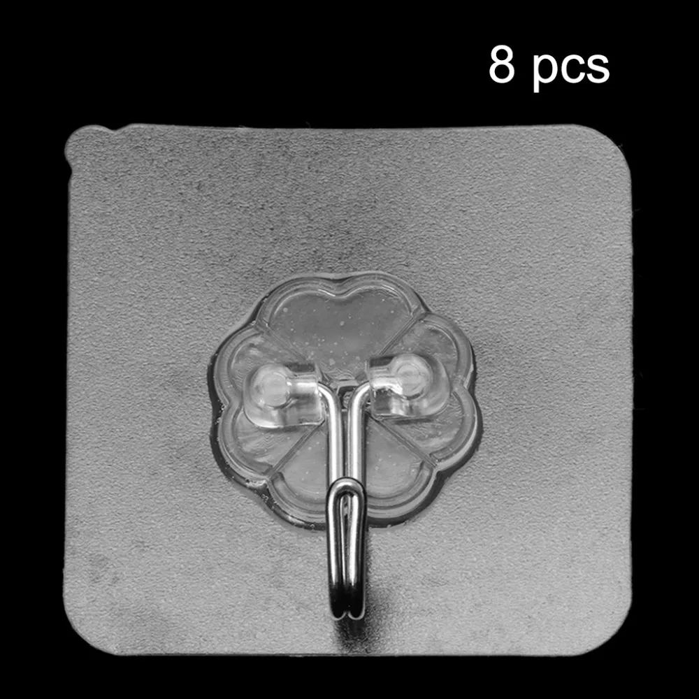 8 шт. четырехлистные самоклеющиеся крючки водонепроницаемые настенные для ванной комнаты и кухни