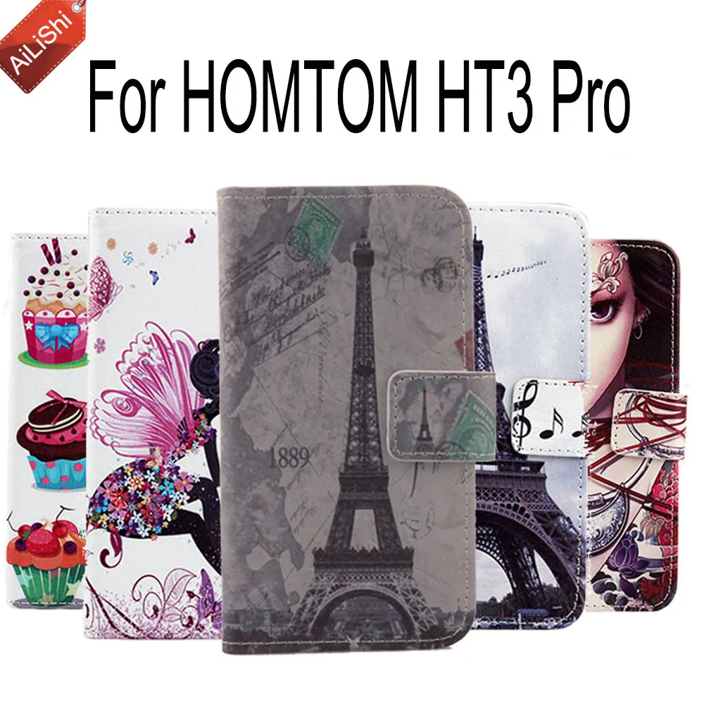 

For HOMTOM HT3 Pro Ice Cream Protective Luxury Book Style Flip Cover Skin Pouch PU Leather Case