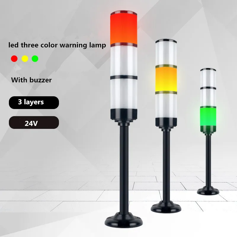 Indicatore luminoso di avvertenza della macchina CNC Indicatore luminoso di avvertimento della spia di allarme 24V con suono del cicalino