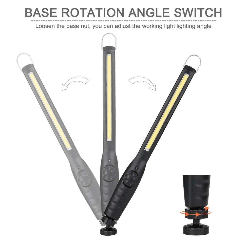 

USB Charging Magnetic Work Flashlight Emergency Inspection Torch Light With Hook Magnet Portable Lantern For Camping Car Repair