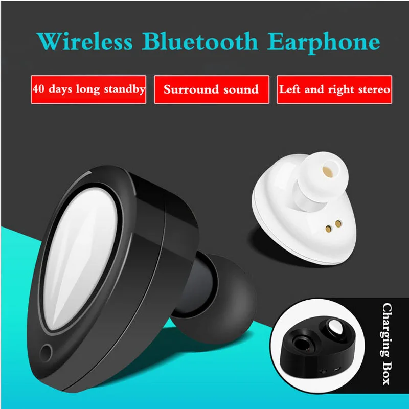 

TWS K2 Bluetooth Earphones Portable Wireless Earbuds Mini Stereo Headsets Hands-free With Mic Charging Box for Smartphone