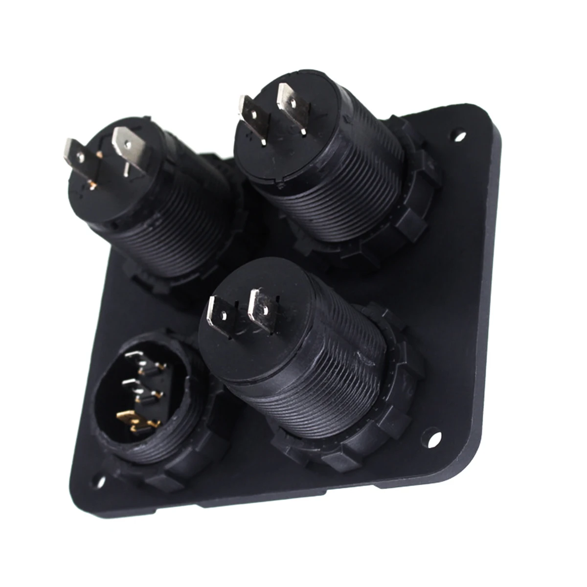 SOONHUA Car Boat Cigarette Lighter Socket Vehicle Charger Dual USB Chargers Voltmeter Switch Panel DC 12V-24V
