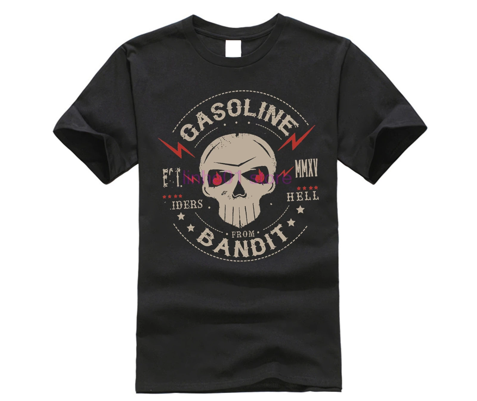 

GILDAN GASOLINE BANDIT Design Biker T-Shirt Riders from Hell motorcycle car men shirt