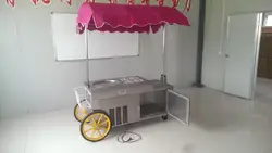 Бесплатная dleivery воздуха плоская сковорода холодной Таиланд жарить жареное мороженое машина с небольшой тележки