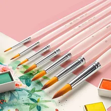 7 шт., акварельные кисти для начинающих, ручная роспись, ручка с острым носком, нейлоновая гуашь для рисования, для взрослых, специальные художественные профессиональные инструменты