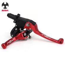 Palanca de freno y manillar de embrague ASV F3 2nd ShortAlloy para motocicleta Motocross, Dirt Pitbike Pit Bike, Universal, roja