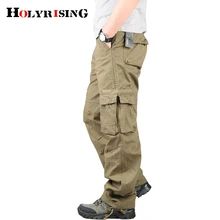 Holyrising, мужские брюки карго, хлопок, повседневные брюки, много карманов, pantalon homme, мужские Модные Военные брюки, мужские 18729-5