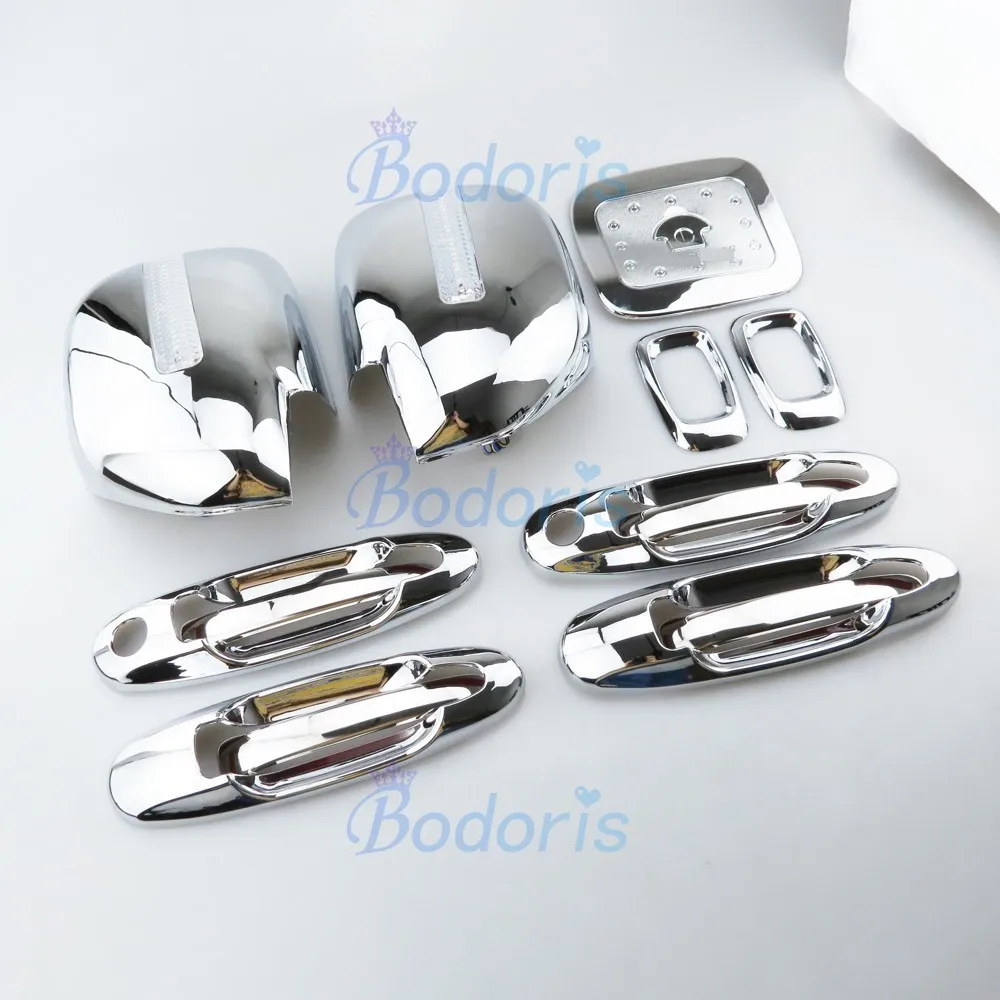 

For Toyota Land Cruiser 100 Lexus LX470 1998-2017 13 Pieces Chrome Handle Bowl Rear View Cover Side Lamp Accessories
