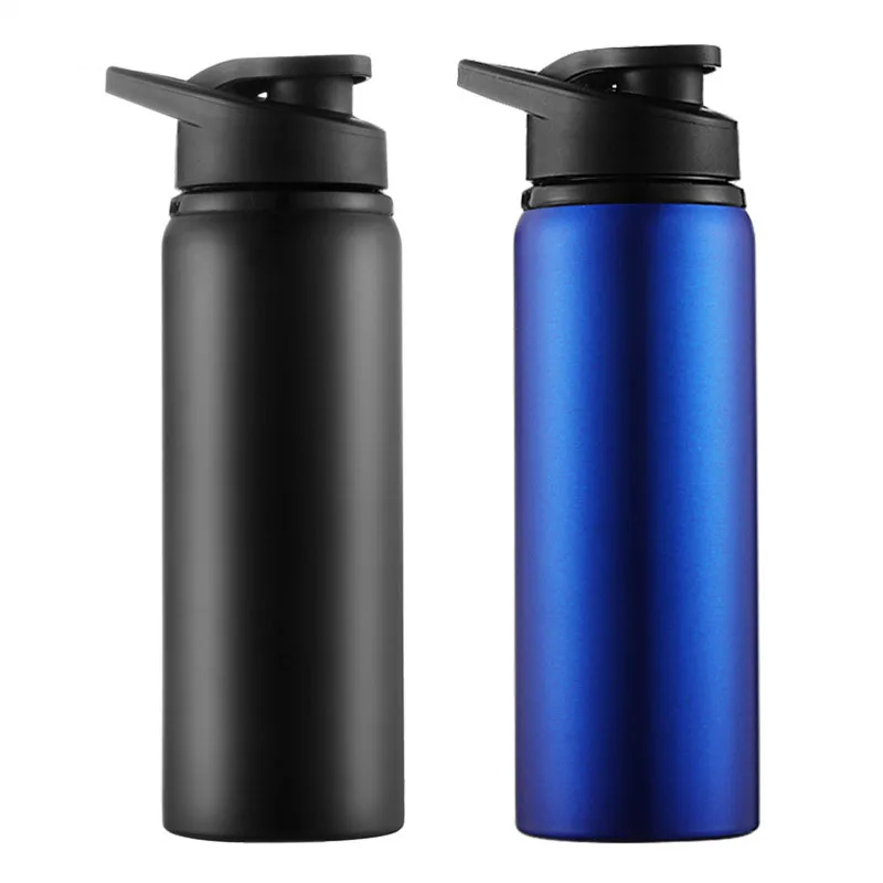 

700ml Bicycle Water Bottle Portable Stainless Steel Straight Drinking Outdoors Sports Travel Kettle Metal Water Bottle