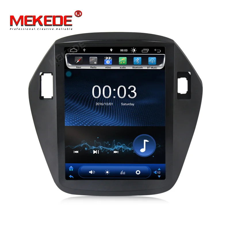 Top MEKEDE Android 9.0 Tesla style Car No DVD Player GPS Navigation For Hyundai IX35 2009-2012 radio tape recorder stereo IPS screen 1