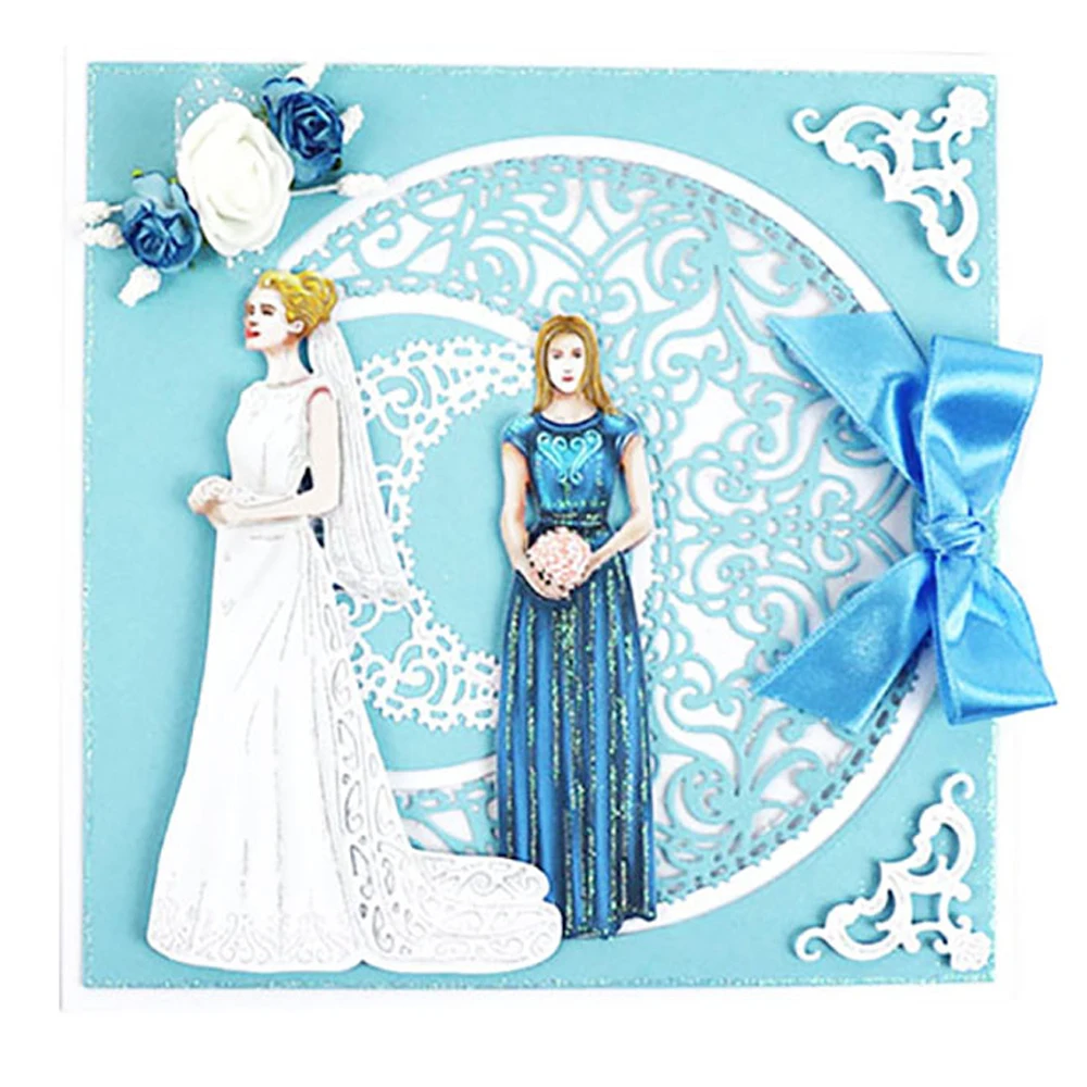 Swovo для свадьбы, невесты, подружки невесты металла резка умирает для Скрапбукинг DIY Craft изготовление бумажных карточек Декоративные