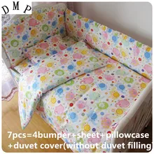 Скидка! 6/7 шт. Пеленальные принадлежности комплект хлопок кроватка детская кроватка Постельные принадлежности комплект для малышей, 120*60/120*70 см