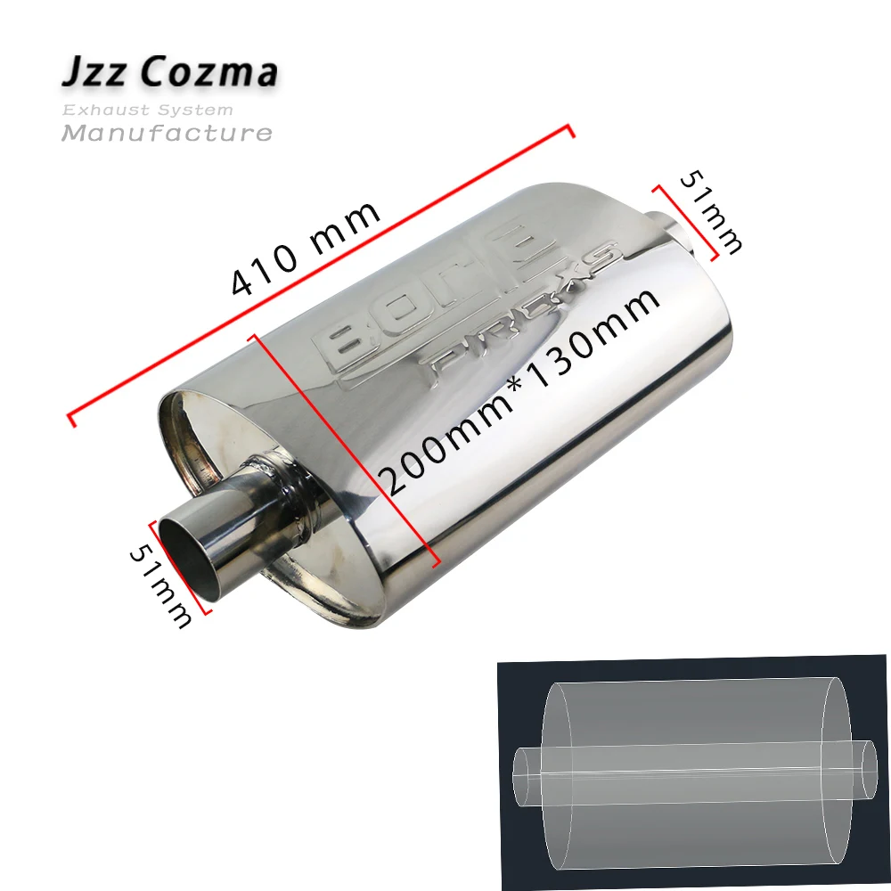 Универсальный резонатор выхлопных газов JZZ SS201 2 дюйма Y образный толщина 1