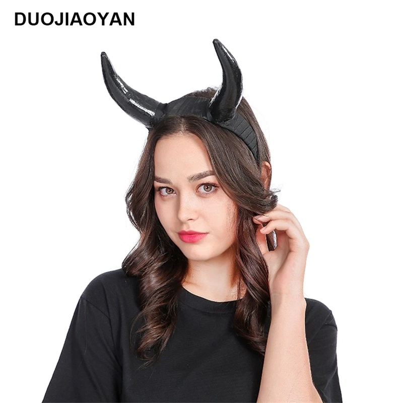 Ladies Halloween Fancy Dress Devil Horns on Headband Head Band New fg 