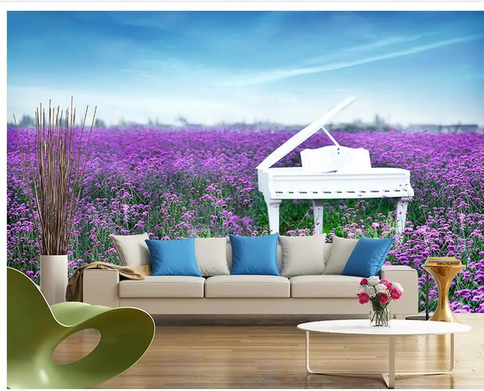 

custom 3d wallpaper room modern wallpaper Lavender Piano Backdrop 3d customized wallpaper photo 3d wallpaper