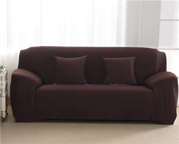 Твердые Цвет эластичный диван чехлов стрейч диванных чехлов для Гостиная протектор мебели кресло Ipad Mini 1/2/3/4 местный - Цвет: Cofee
