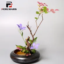 Дзен японский стиль икебана цветочный горшок Винтаж керамический цветочный горшок вазы Настольный бонсай Гидропоника растения плантаторы домашний декор подарки