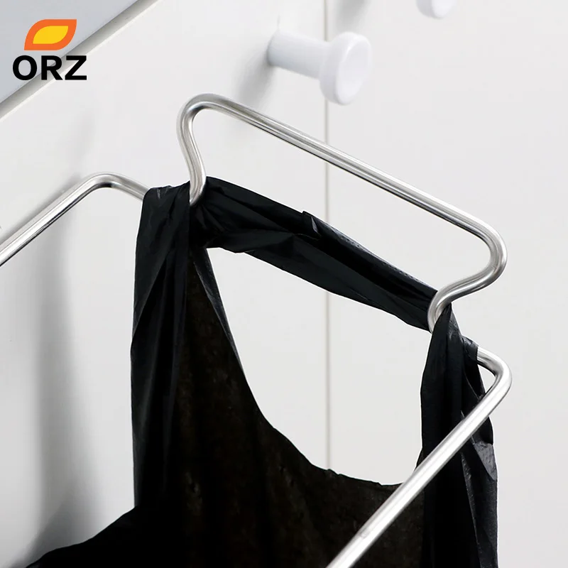 ORZ كبيرة أكياس القمامة حامل المطبخ غسل القماش منشفة تخزين الرف الفولاذ المقاوم للصدأ شنقا خزانة دولاب المنظم الجرف ORZ كبيرة أكياس القمامة حامل المطبخ غسل القماش منشفة تخزين الرف الفولاذ المقاوم للصدأ شنقا خزانة دولاب المنظم الجرف