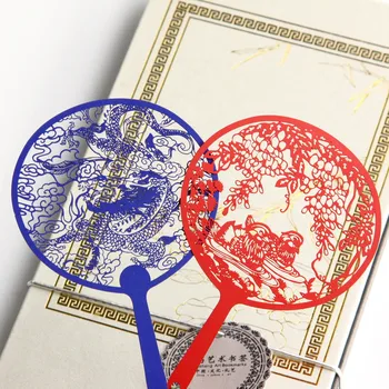 

1pcs Metal fan bookmark Chinese style classical stainless steel tassel gift boutique gift box