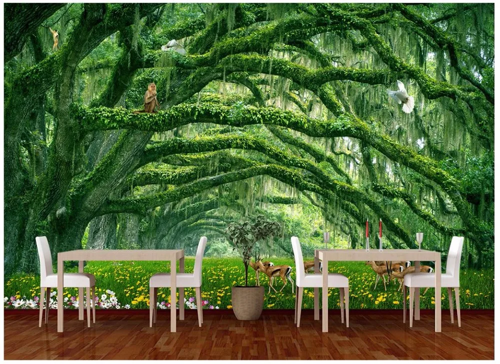 3D photo wallpaper custom 3d wall murals wallpaper Forest ...