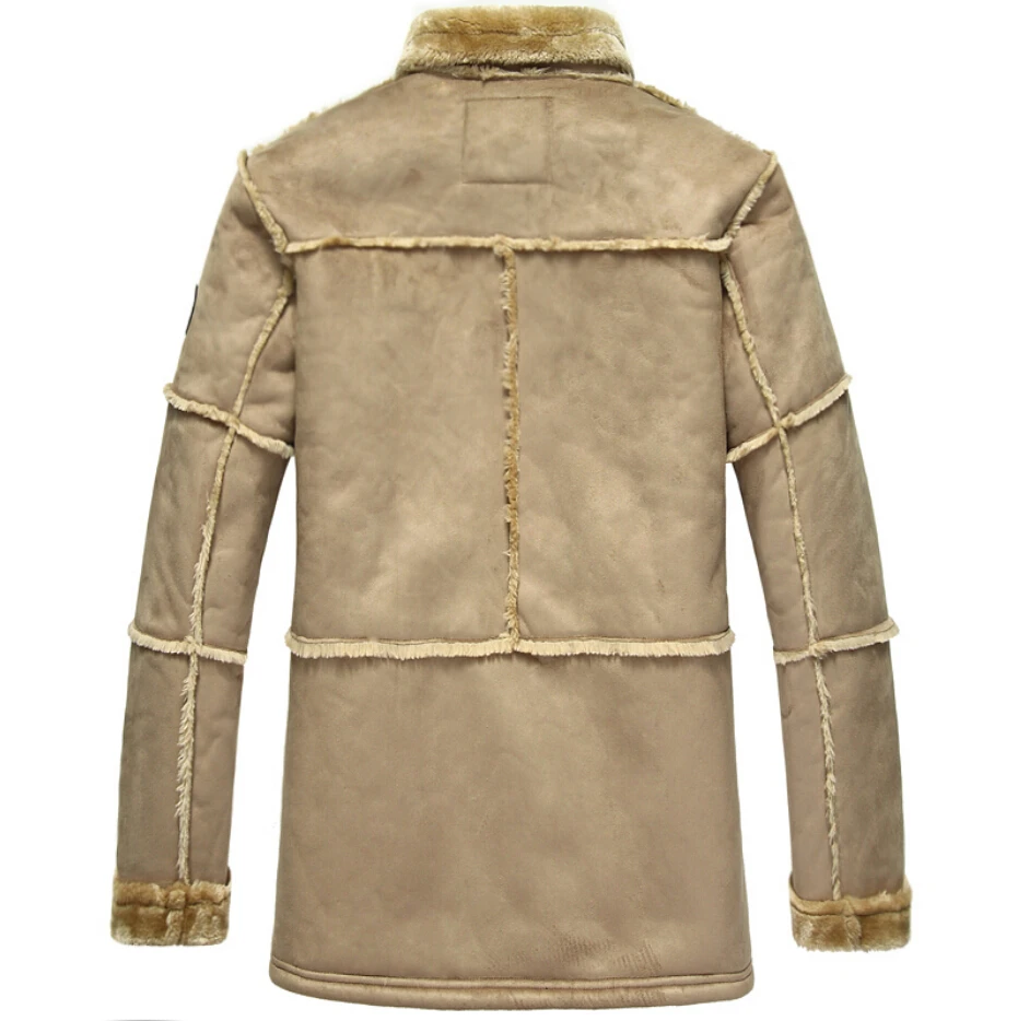 Длинный кожаный бумажник kepi, толстое меховое пальто, кожаная куртка, Мужская брендовая зимняя повседневная кожаная куртка, большие размеры, одежда