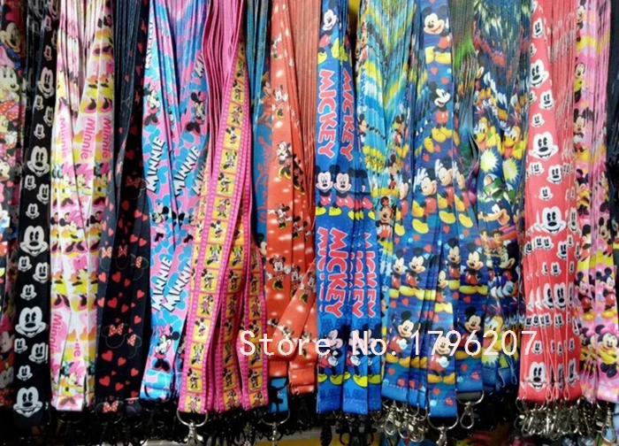 

New 5 PCS Mix Cartoon Random Minnie M ickey Neck Strap Lanyard Mobile Phone Key Chain ID Badge Key Chains S-14